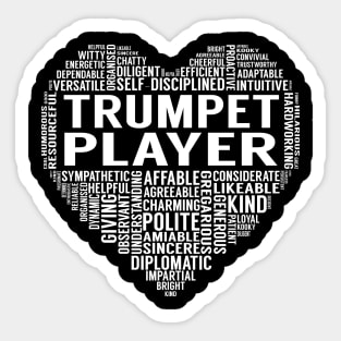 Trumpet Player Heart Sticker